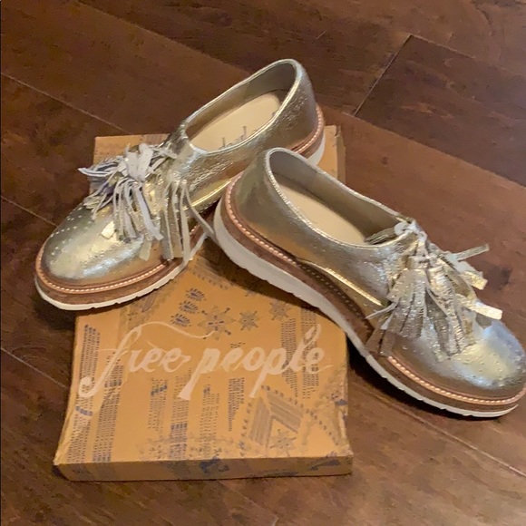 Free People Shoes - Gold Free People Slip On